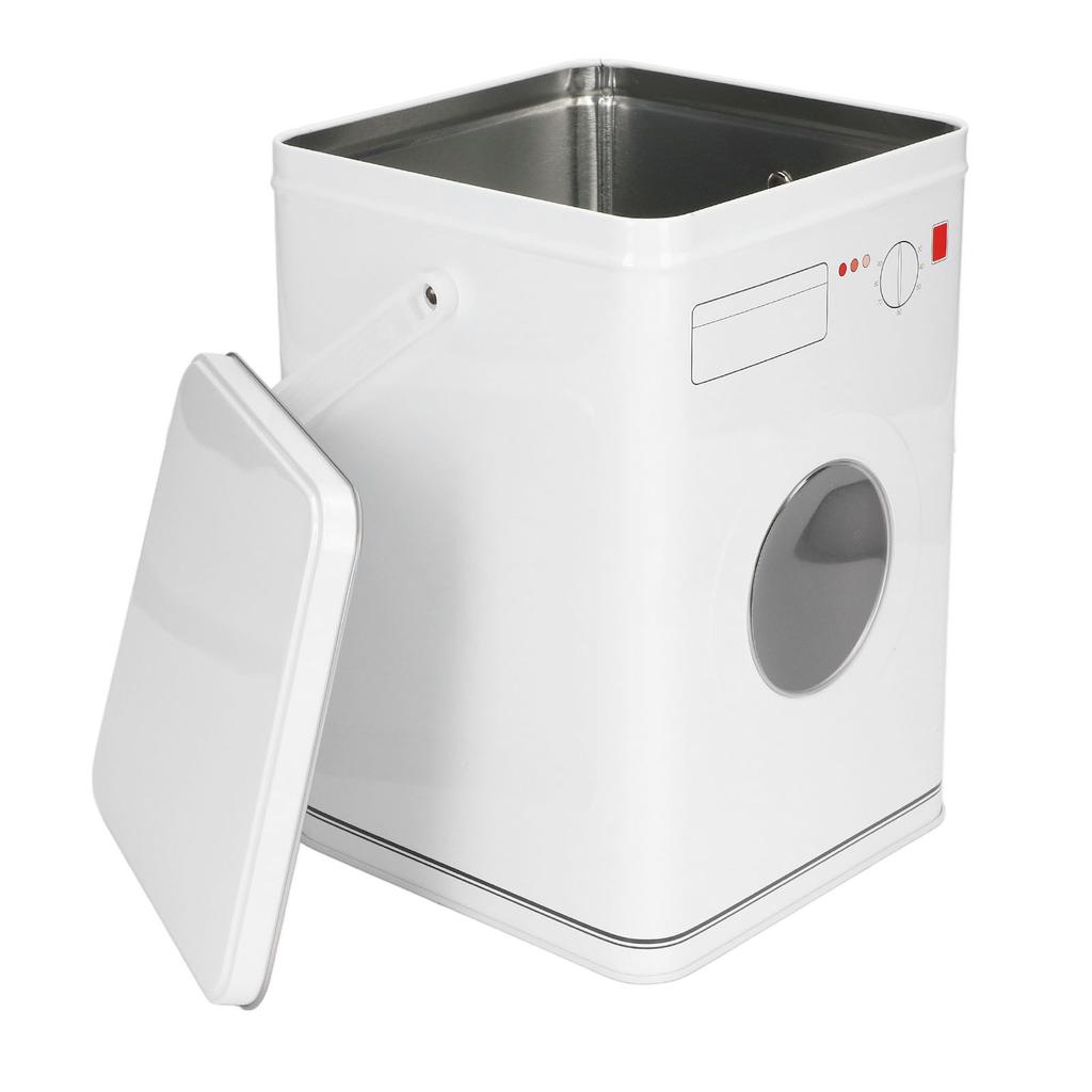 Laundry Powder Container Tinplate Large Capacity Simple Laundry Bead Storage Box Container With Handle White