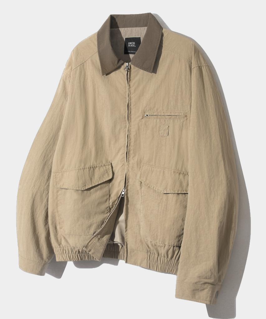 Dimitri Black 2Way Nylon Detroit Wind Jacket_Beige