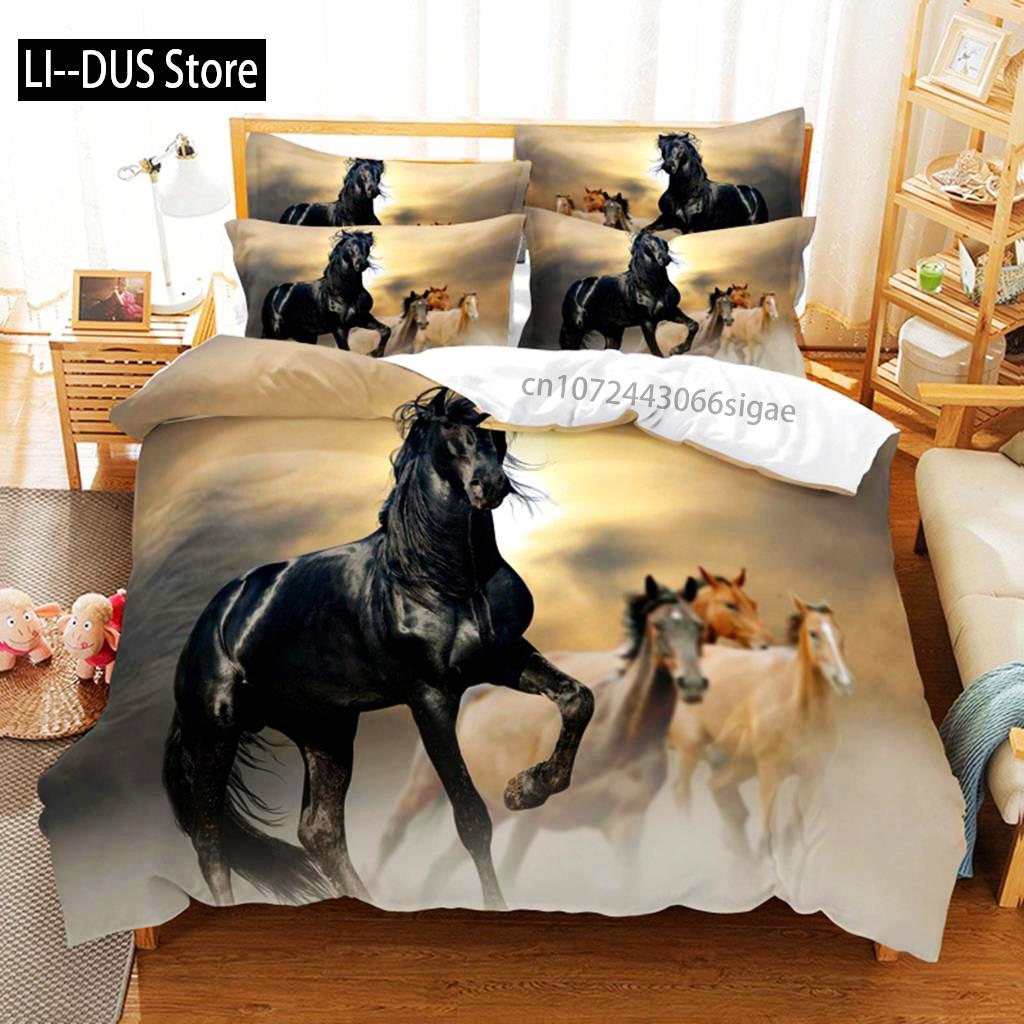 Couple Horse Bedding Set Duvet Cover Set 3d Bedding Digital Printing Queen Size Bedding Set Fashion Design