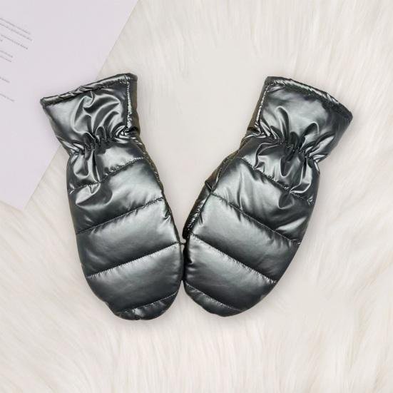 1 Pair Winter Cycling Mittens Windproof Thickened Warm Waterproof Unisex Soft Cold-proof Solid Color Outdoor Sports Skiing Gloves