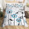 Dandelion Duvet Cover Full Queen Botanical Floral Bedding Set Nature Theme Butterfly Dandelions Comforter Cover For Boys Girls