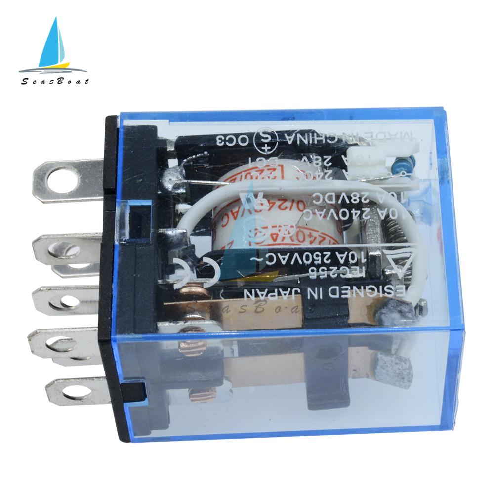 DC 12V 24V 220/240V AC 10A 8PIN Coil Power Relay DPDT LY2NJ HH62P HHC68A-2Z With Socket Base Relays 5