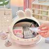 Desktop Rabbit Storage Box Desk Organizer Bin Cute Student Girls Hair Accessories Stationary Storage Kawaii Korean Storage Rack