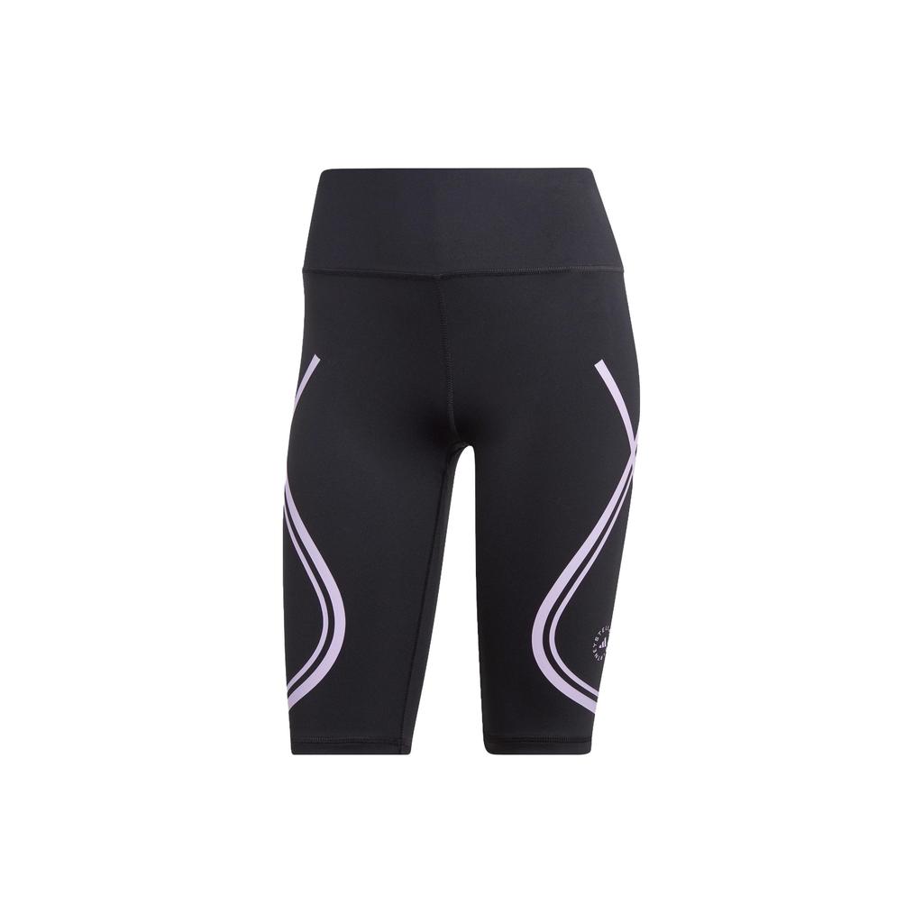 Adidas X Stella McCartney Letter Logo Print Colorblock Fitness Shorts Women Bottoms Black IB6804