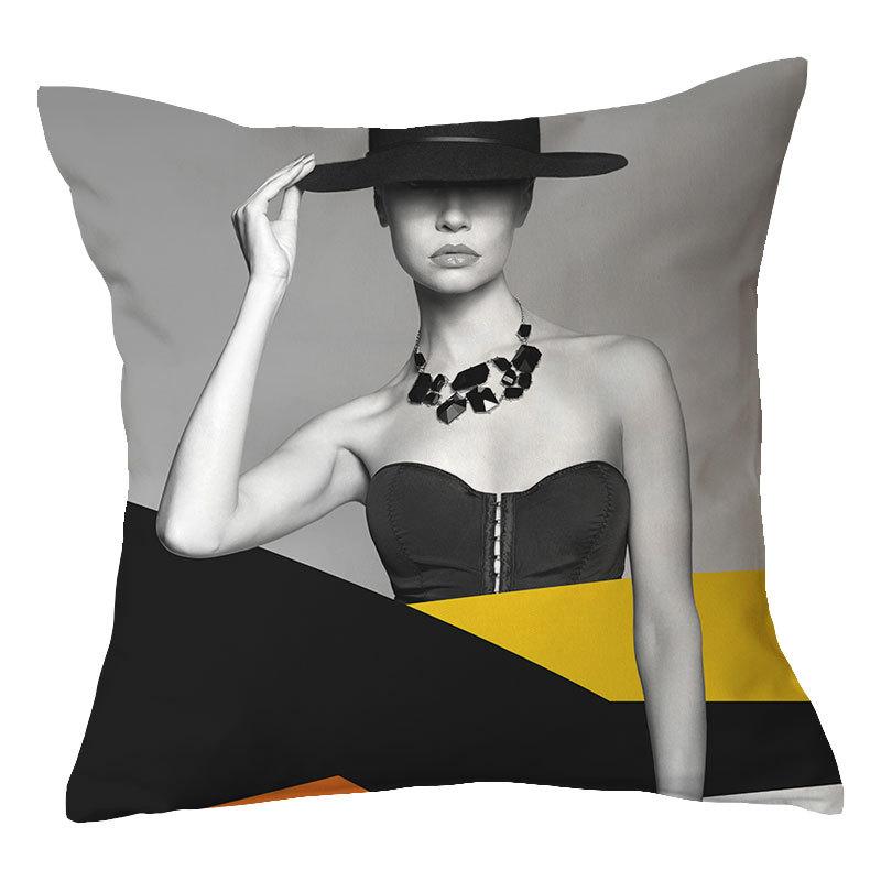 Design Beautiful Characters Series Pillowcase Pillow Car Cushion Sofa Pillow Nordic
