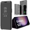 Protective Case for Samsung Galaxy S23 - E.F.CONNECTION - Mirror Effect - Translucent Window - Black