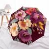 1pc Floral Bouquet Automatic Folding Umbrella - Compact 8-Rib Design, Durable Plastic & Iron, Festive Gift, Compact Umbrellan041