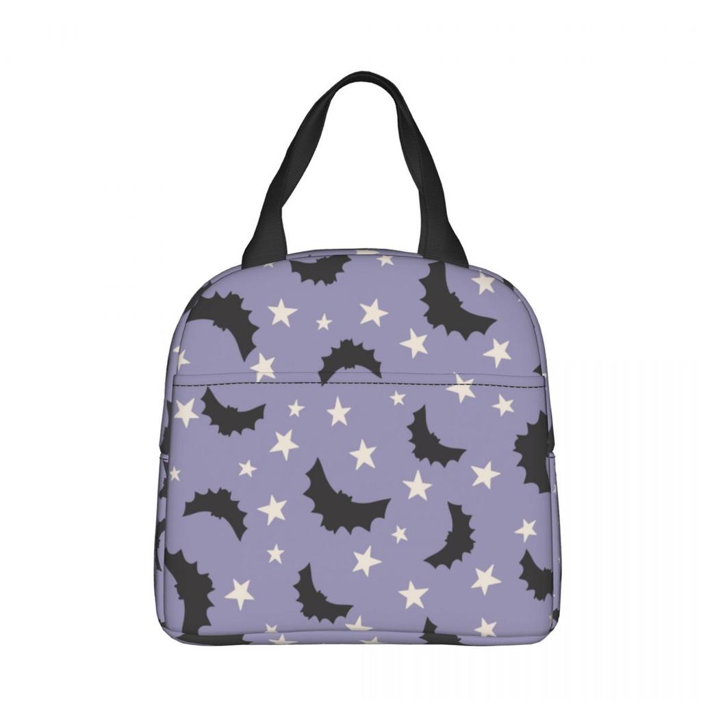 Cartoon Bat Halloween Gothic Insulated Lunch Bags Leakproof Reusable Thermal Bag Lunch Box Tote College Outdoor Girl Boy