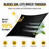 Carport Shade Cloth Cover for Balcony Shelter, Black Outdoor Screen with Stitched Border, Open-Weave Detail, Eyelets