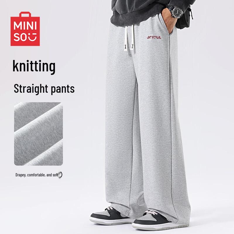 

MINISO Men s Casual Heavyweight Knit Straight-Leg Pants M