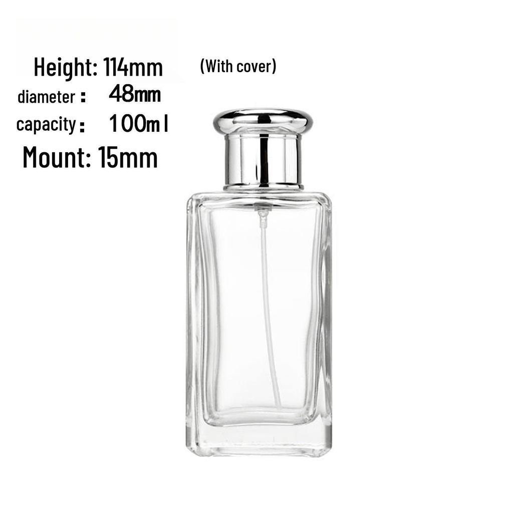 Transparent Glass Perfume Spray Bottle with Bayonet Cap