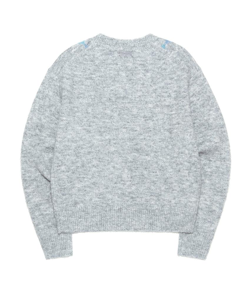 LEE Women'S V-Neck Argyle Knit Gray