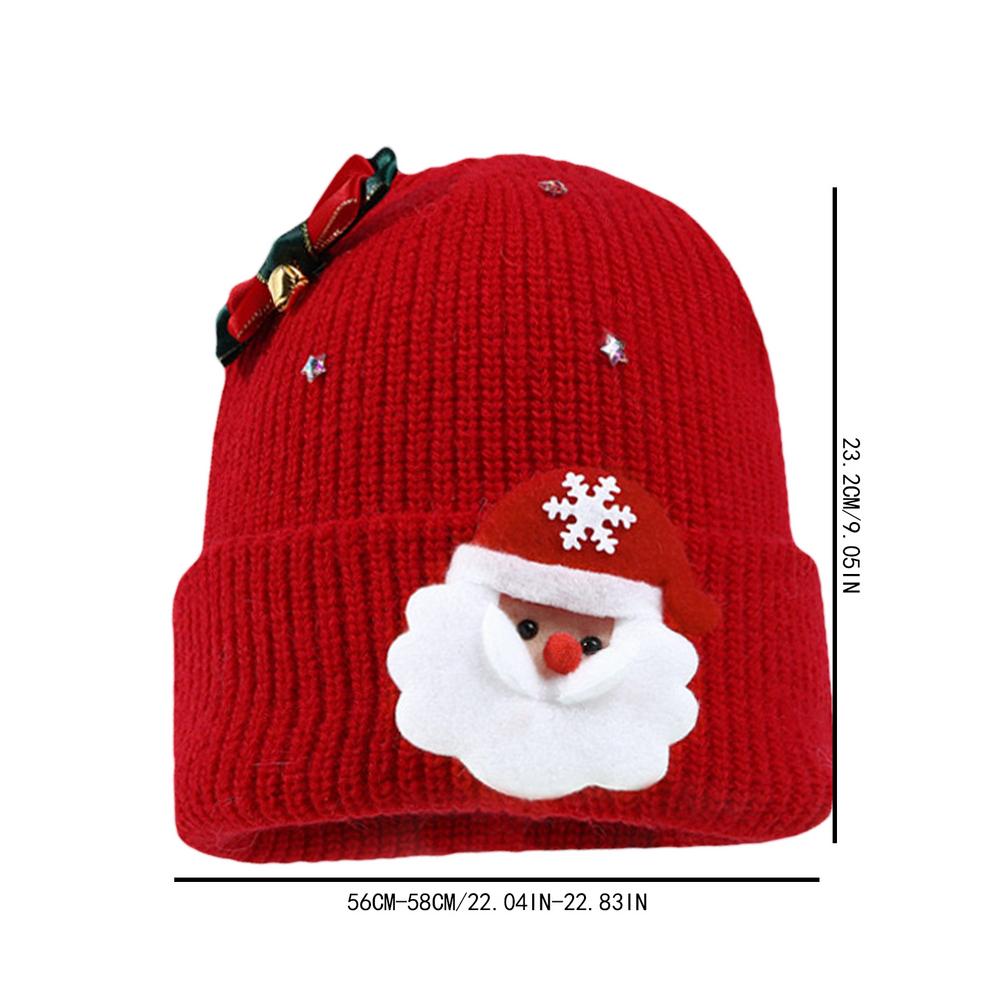 Mens Winter Beanie Christmas Beanie Winter Hat Santa Claus Winter Ski Hat Bow Bells Knitted Beanie Hat Warm For Christmas Party