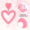 Stylish Heart Acrylic Earrings Pink Ear Drops Lady Party Hollow Heart Statement Earring Valentines Day Gift Lightweight