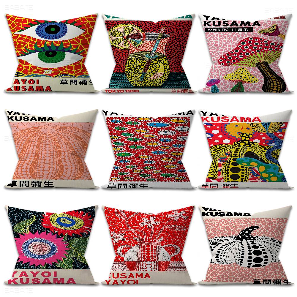 Yayoi Kusama Pillow Gift Home Office Decoration Bedroom Sofa Car Cushion Cover Case 45x45
