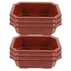 13Pcs Plastic Flower Pots Rectangular Coffee Colored Bonsai With Drainage Holes For Outdoor Garden Decor Planter Boxes