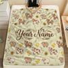 Custom Name Forest Animal Flannel Blanket, High Quality Comfortable for All Seasons, Home Decor, Warmth and Comfort