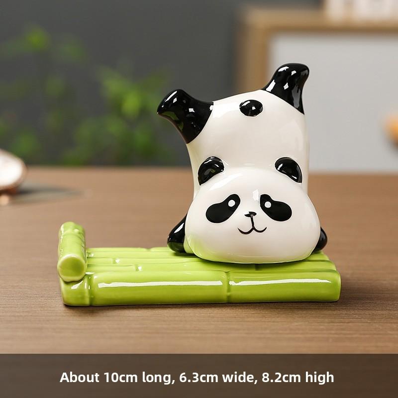 Panda Phone Stand Cute Resin Desk Accessory For Office Gifts And Home Decor
