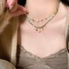 Multi-layer Acrylic Beaded Star Moon Starburst Charm Necklace for Women Bohemian Female Coin Chain Neck Jewelry