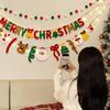 DIY Handmade Pull Flag Banner with LED Light String Merry Christmas Holiday Ornaments Home Room Background Christmas Decoration