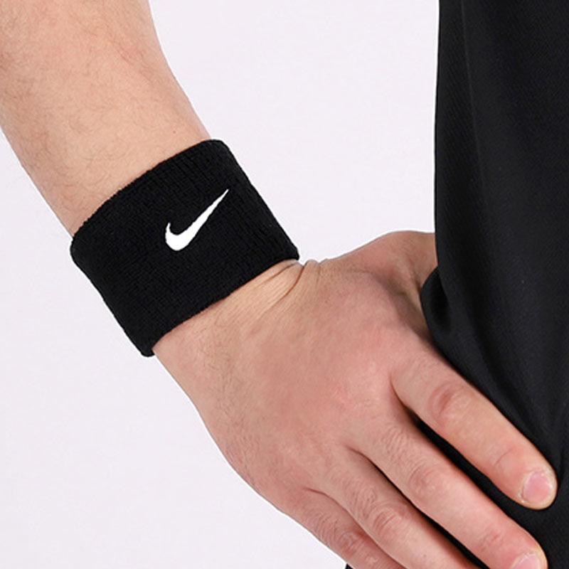Nike Tennis, Basketball, And Fitness Wristbands Breathable Protective Black Cotton Basic Protective NNN04010OS