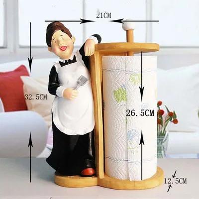Kitchen Tissue Storage Box, Creative Vertical Chef Sculpture Tissue Holder, Centerpiece of Dining Table, Household Tissue Box