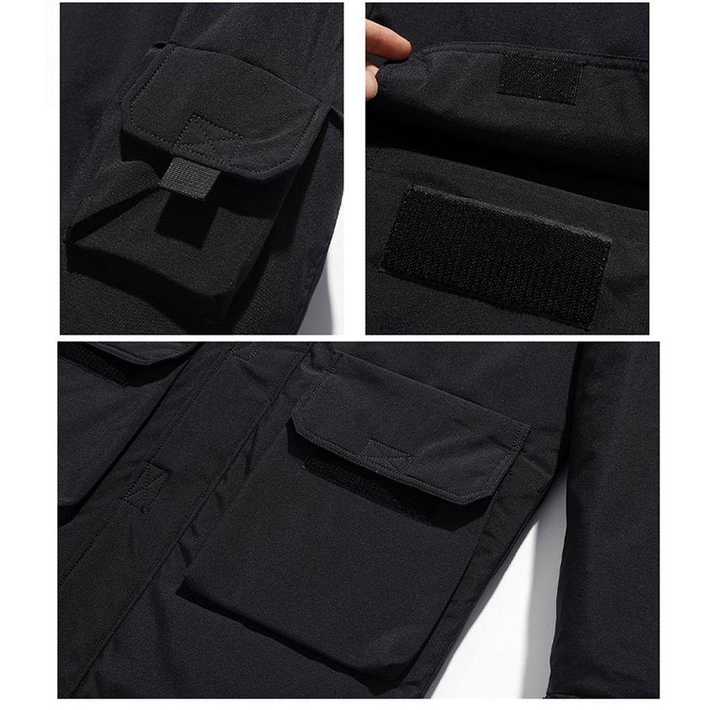 Winterverdickte Daunenjacke für Herren, einfarbig, schmal, lässig, Übergröße, Arbeitskleidung, warme Jugendjacke