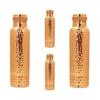 Tanirika Pure Copper Water Bottle - Hammered Design, 1 Litre Capacity, Premium Shudh Tamba, Excellent Export Quality // Pack of 4