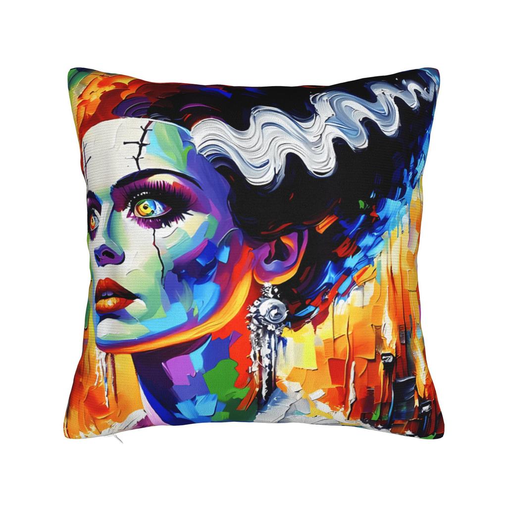 Frankenstein Monster Bubble Gum Funny Halloween Pillow Cover  Soft Cushion Cover Funny Pillow Case For Sofa Home Decoration