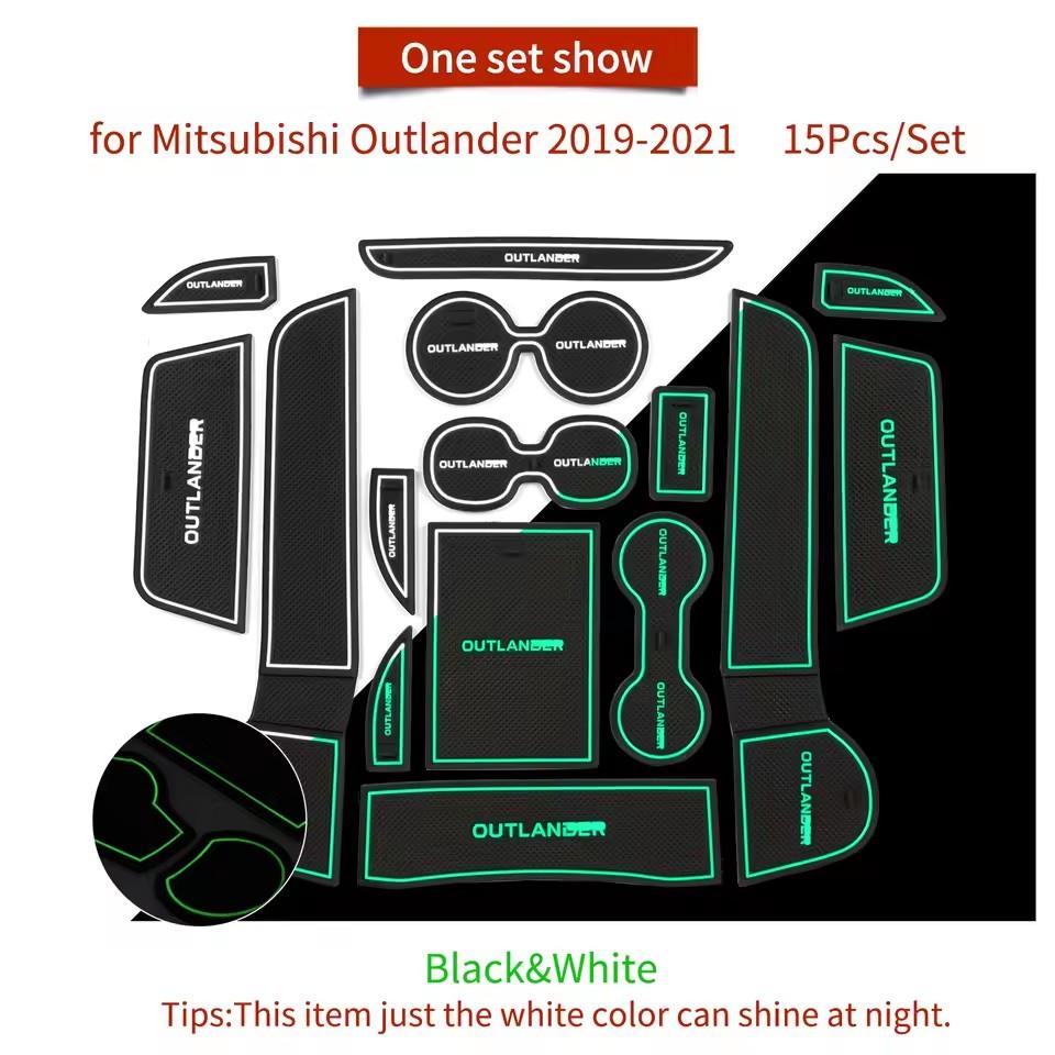 

для Mitsubishi Outlander 2019 - 2025 Нескользящий коврик в слот ворот, подстаканник, защитная накладка в паз двери, аксессуары для интерьера