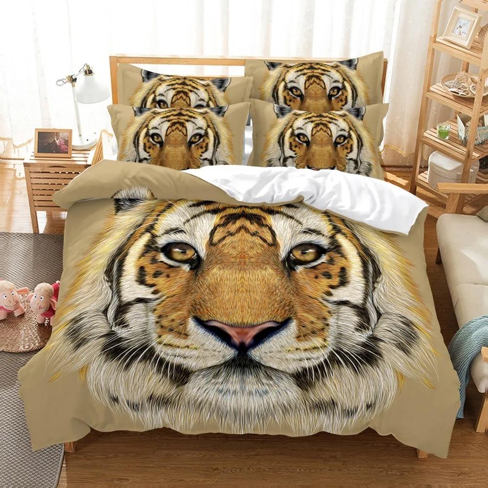 3D Color Zebra Bedding Sets Animal Duvet Dogs Quilt Cover Set Dolphin Lion Tiger Comforter Bed Linen Pillowcase