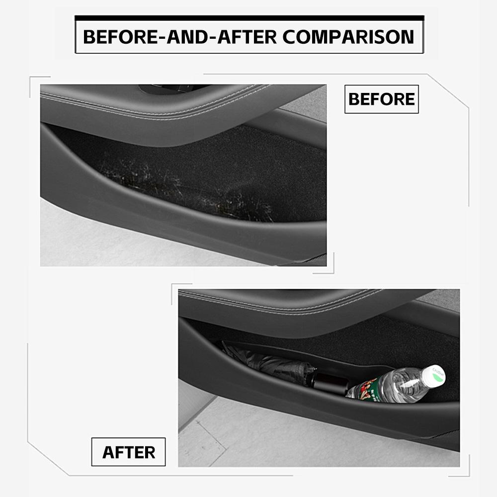 4 Stück Auto-Türseiten-Aufbewahrungsfach für Tesla Model Y Juniper 2025 2026 Interne Aufbewahrungsschale für Tesla Innenraumzubehör