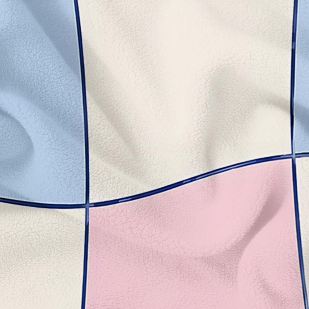 Wavy Lilac Checker Soft Flannel Blanket Breathable Warm Throw for Office Car Sofa Kids Room Birthday Xmas Gift