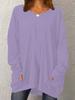 Plus Size European and American Fashion Round Neck Loose Casual Tops