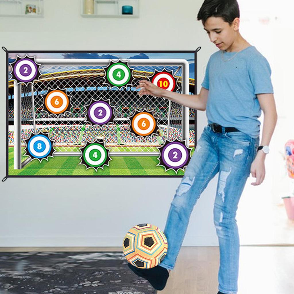 Soccer Game Mat Kids Indoor Outdoor Backyard Throwing Soccer Goal Game, Multiplayer Competitive Soccer Training Christmas Gift