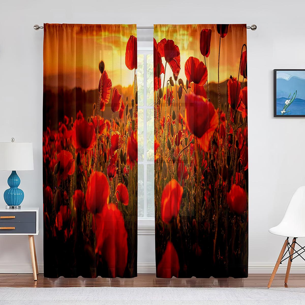 Красные маки на зеленом поле — фото 8