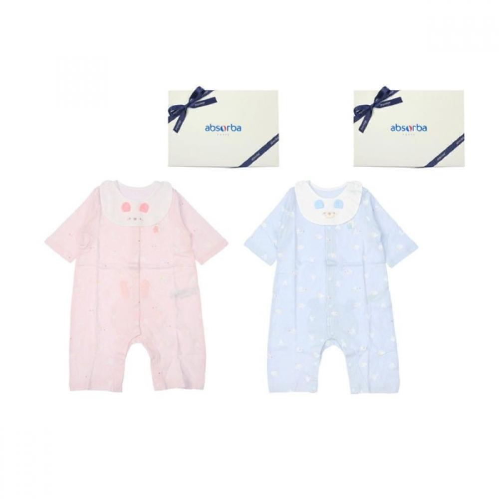Absorba 7 Sleeve Romper Bib Dodo Modal 2 Choices A1310603 Pink/75(2-6M)