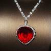 Blue Red TITANIC Heart of the Ocean Necklaces for Women Romantic Crystal Chain Pendant Necklaces Valentine's Day Zircon Gift