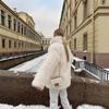 Autumn and winter thickened imitation fur coat women's suit collar medium and long fox fur coat street style fur coat