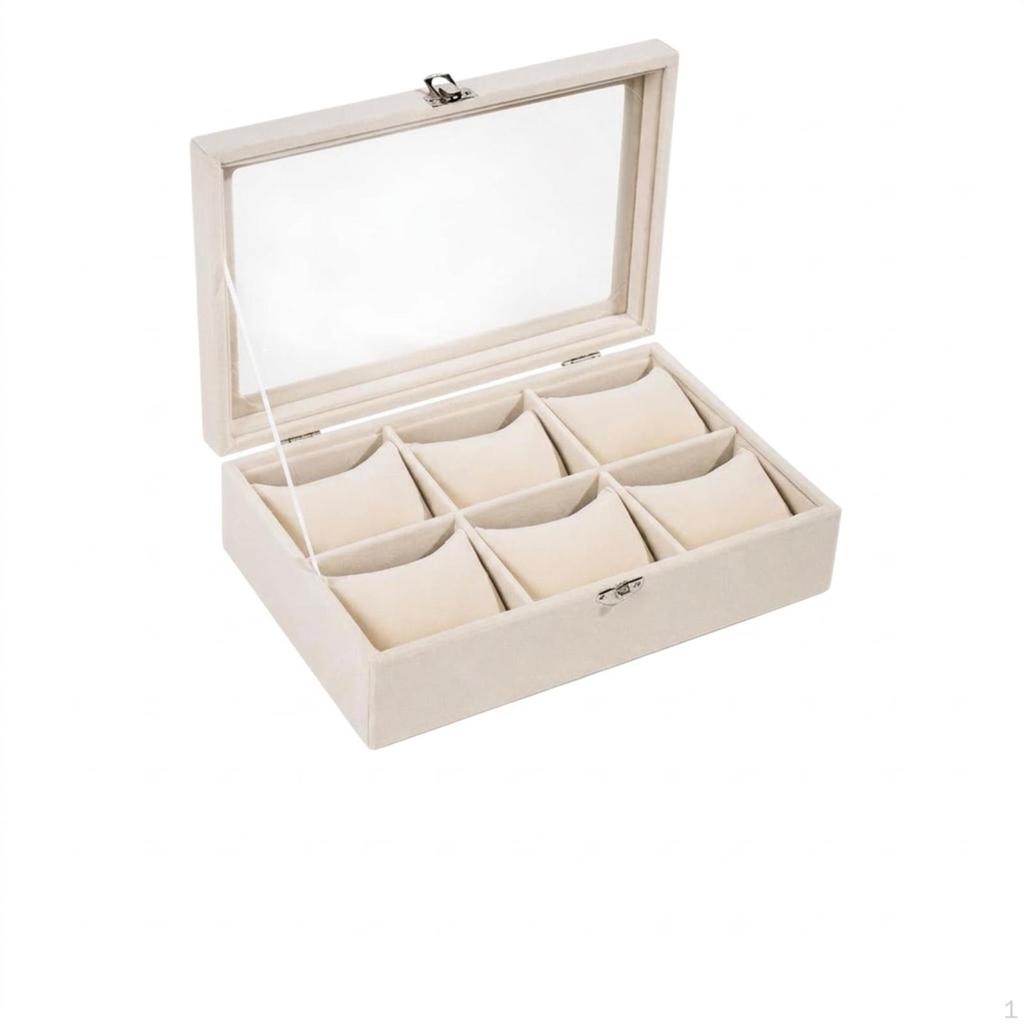 Compact Watch Storage Box with Clear Lid Safeguarding 6-Slot Organizer