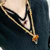 Zebra Print Knitted Wool Necklace: Layered Retro Clavicle Chain for Women