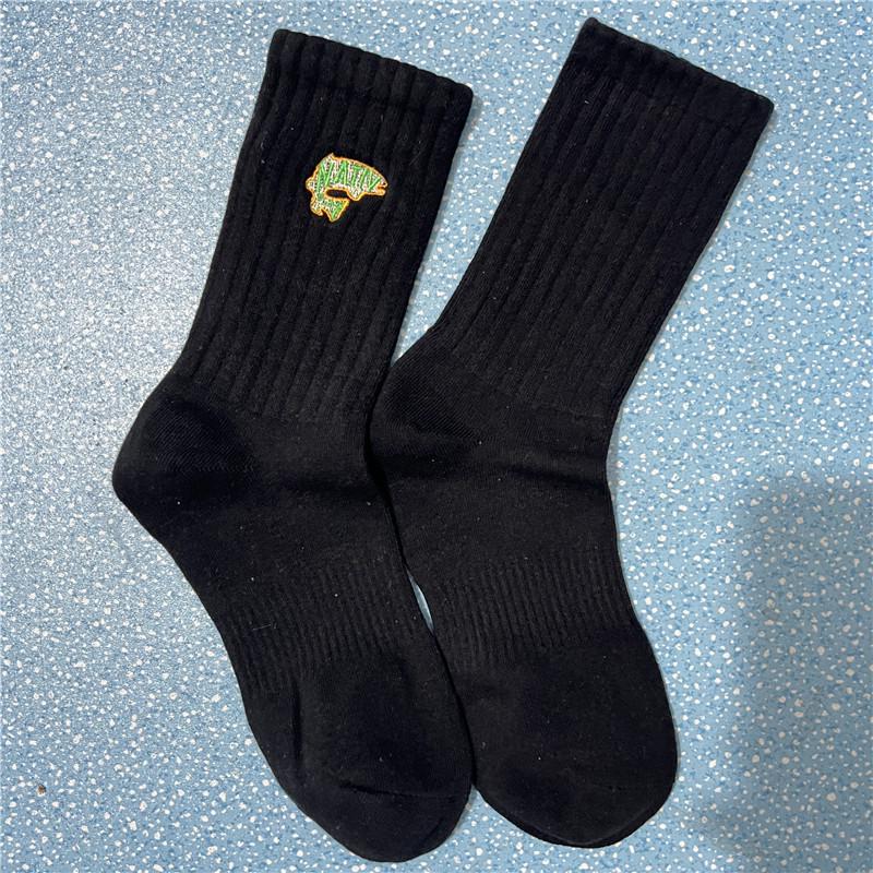 Cityboy Men's Trendy Cartoon Embroidery Mid-Calf Socks - Sweat-Absorbing Sport Socks for Autumn & Winter