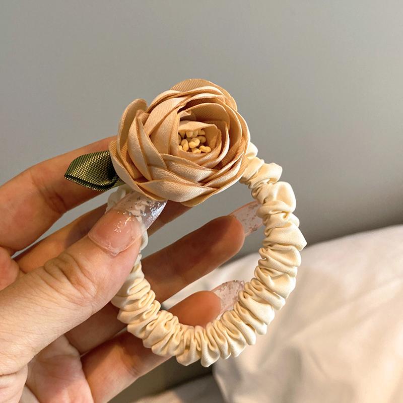 

1PC high ponytail soft flower retro hairstyle aesthetic accessory fashionable flower large intestine headband оранжевый