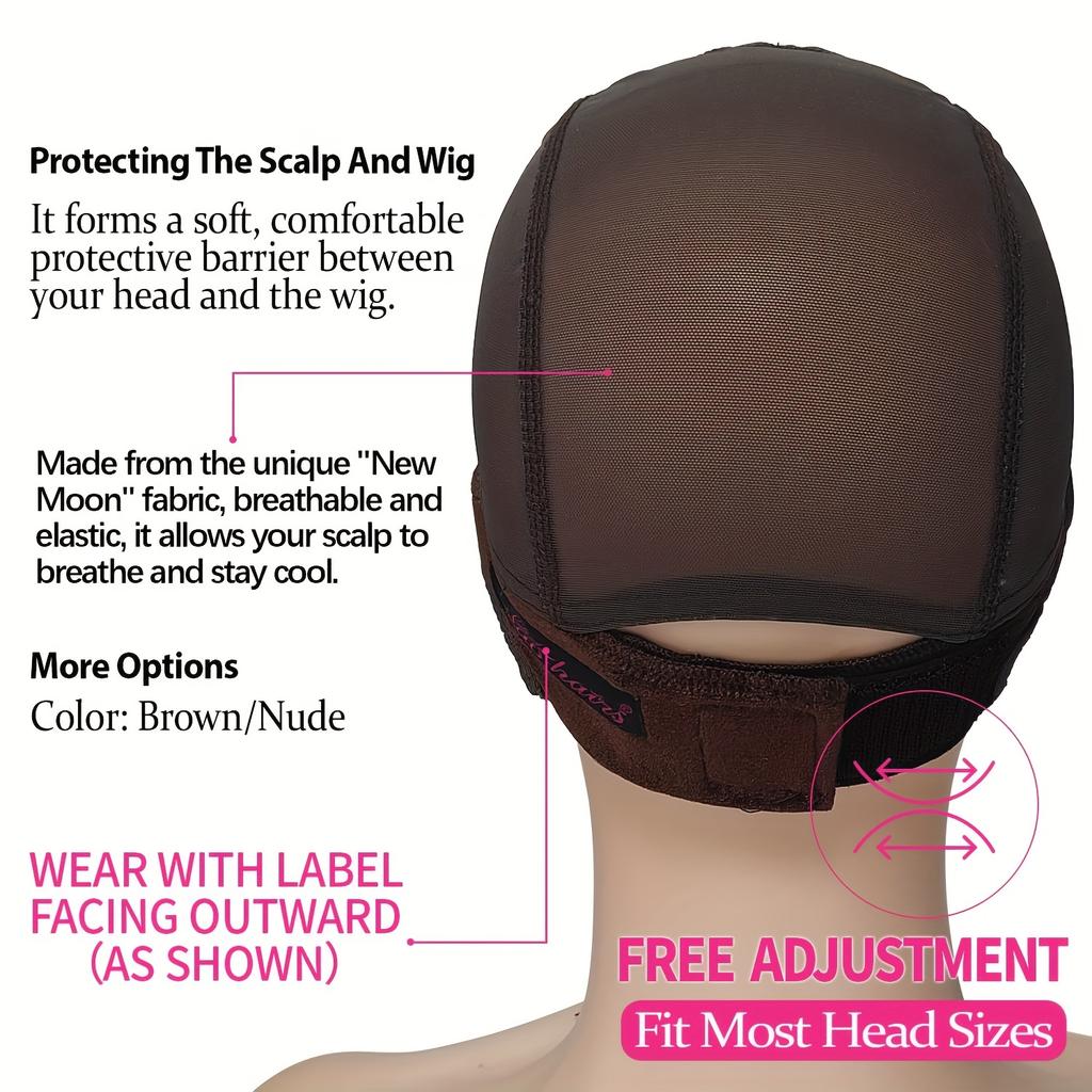Ladies Wig Cap - Non-slip Adjustable Wig Cap Without Glue, Reusable High-definition Lace Front Wig Cap, Suitable for All Sizes