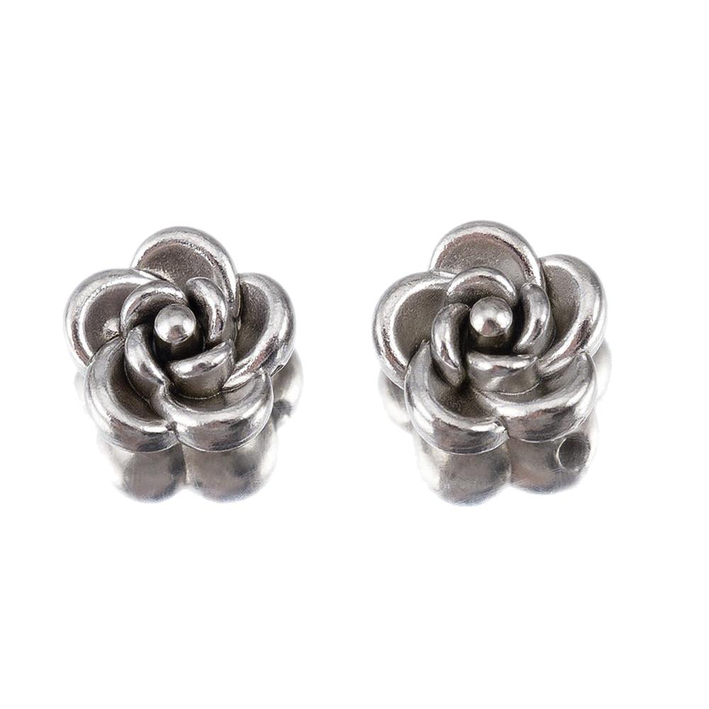 1/10pcs 304 Stainless Steel Camellia Shaped Beads Color Retention For DIY Chinese Style Bracelet Pendant Loose Bead Materials