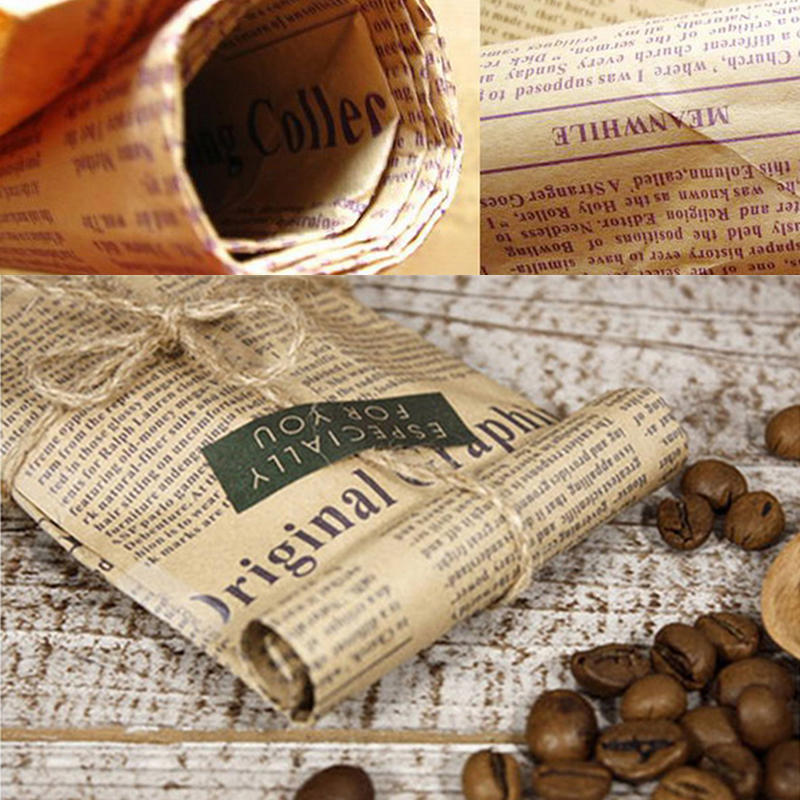 Ambalaj Kağıdı Hediye Paketi Çift Taraflı Noel Kraft Kağıt Vintage