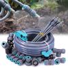 Sistema di raffreddamento a nebbia 3/8" 9/12mm Curva a 360° Ugello da 0,6 mm Spruzzatori Atomizzatori Raccordo rapido Tubo in PE Irrigazione Giardino Esterno Annaffiatura