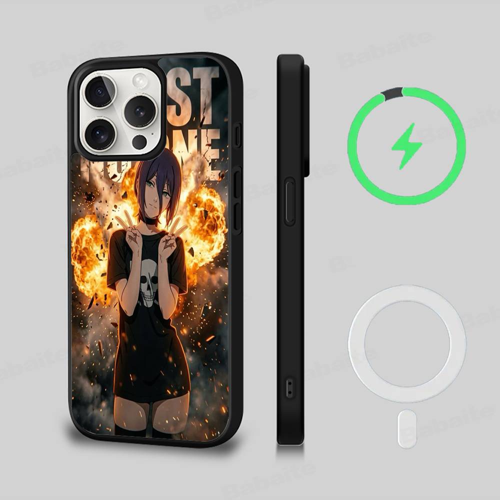 Chainsaw Man The Movie Reze Arc Phone Case For iPhone 13 14 15 11 12 16 17 Pro Max Plus For Magsafe Magnetic Shell