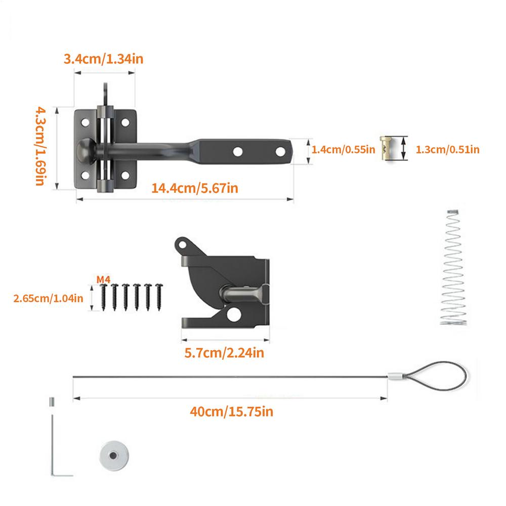 

Gate Latch Heavy Duty Gate Latch for Wooden Door Security Door Lock for Outdoor Metal Wood Yard Pool Shed Farm Barn Porch