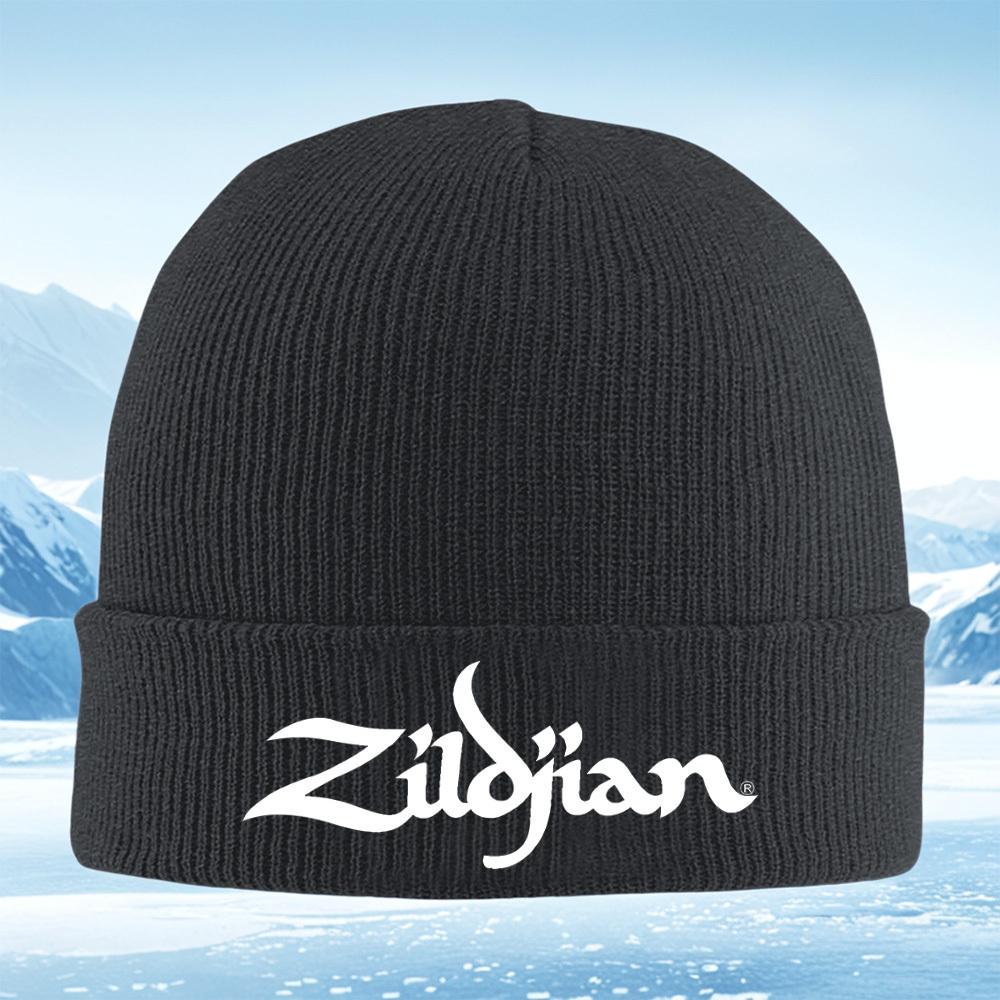 Zildjian musical instrument logo white black Men Women Unisex Knitted Hat Beanie Pullover Cap Winter Thermal Warm Christmas Outd